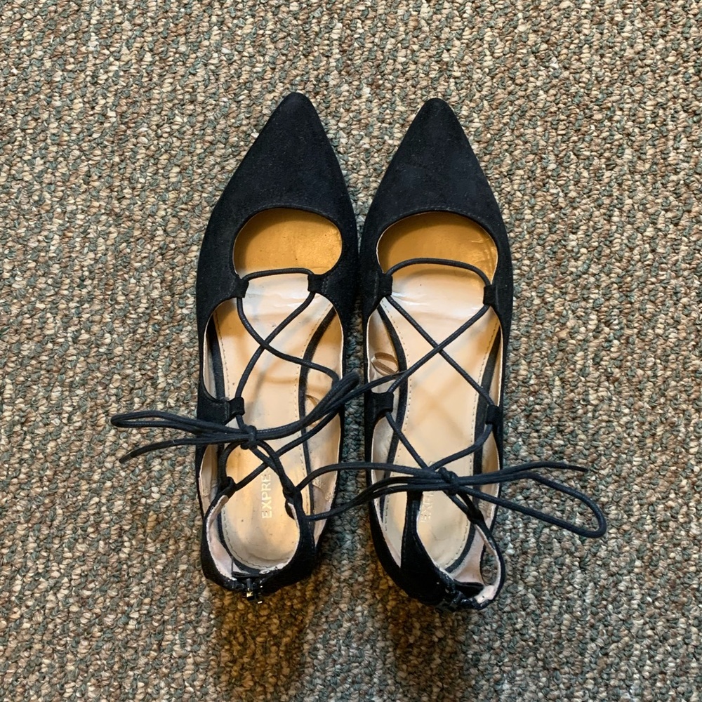 Express Black Criss-Cross Flats Size 7